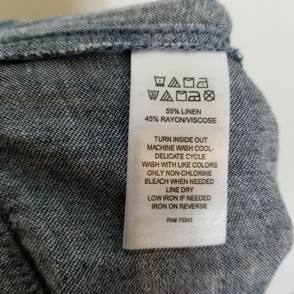 Sigrid Olsen Women Linen Blend Wide Leg Pants Sz L Gray Electric Waist Crop - Picture 8 of 8